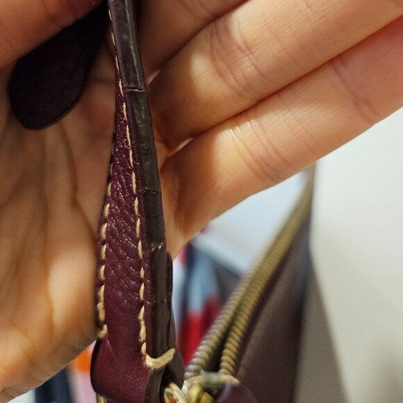 Dooney and Bourke Leather Crossbody Bag in Plum color - Picture 8 of 10
